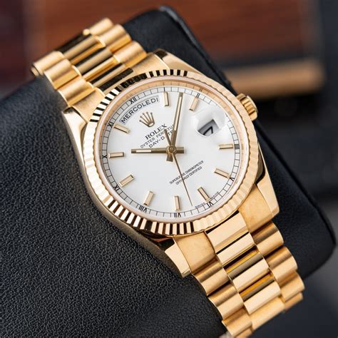 rolex president day-date in white gold with a champagne dial|pre owned Rolex president watches.